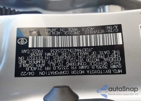 2022 Toyota Corolla Le z USA, uszkodzony, nr VIN JTDEPMAE0NJ223434